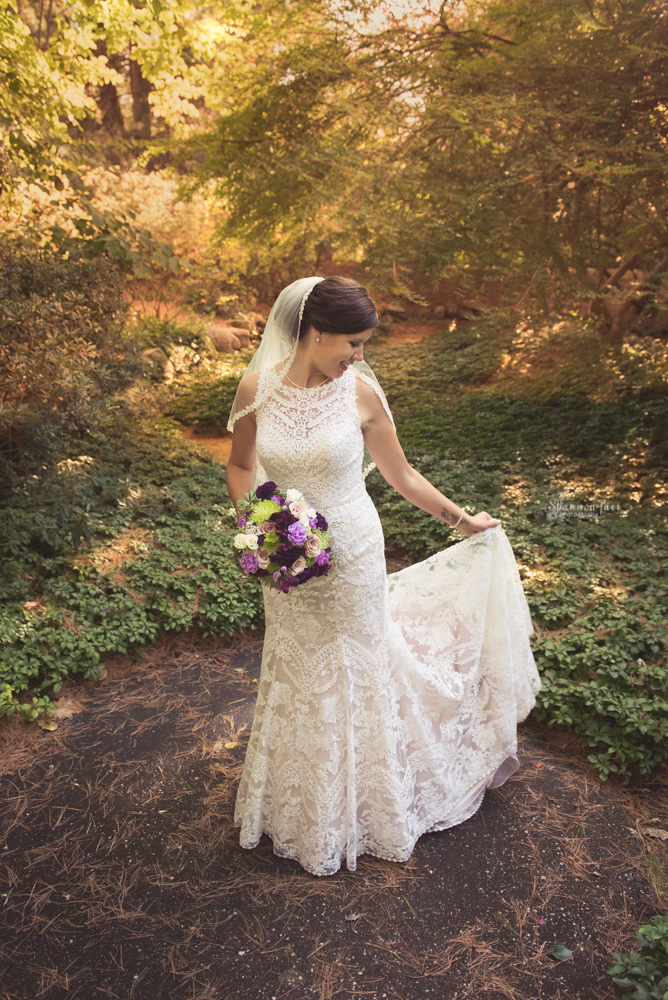 Rustic Fall Wedding Photography Dow Garden Bridal portrait