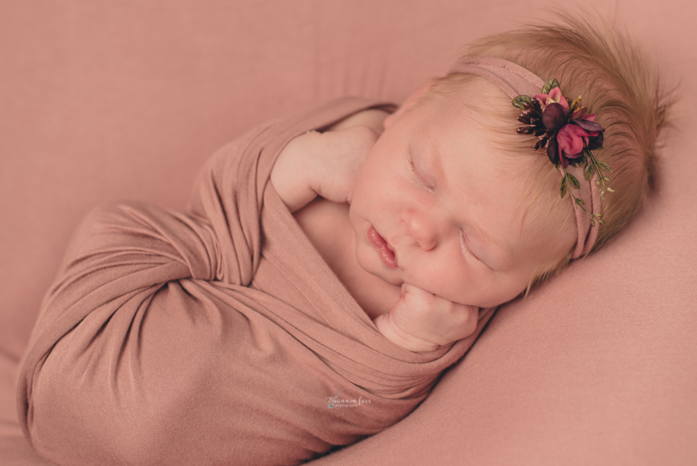 Newborn Photography St. Louis pink wrap