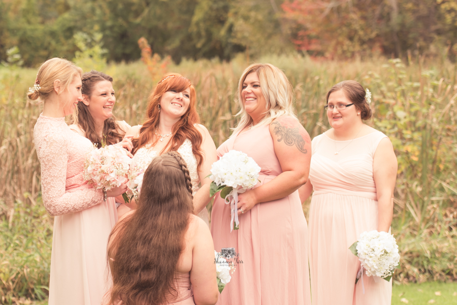 Classic Fall Wedding Photography at Hidden Oaks Golf Course bridal party portrait