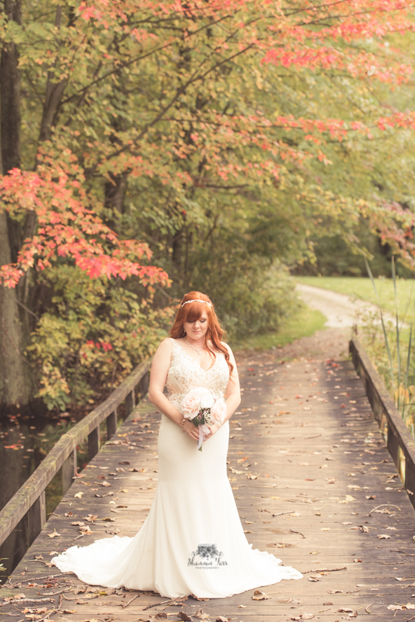 Classic Fall Wedding Photography at Hidden Oaks Golf Course Bridal portrait