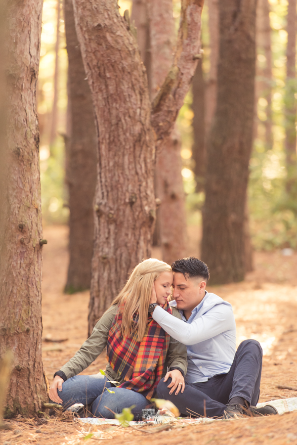 Couple engagement at Provin Trails in Grand Rapids