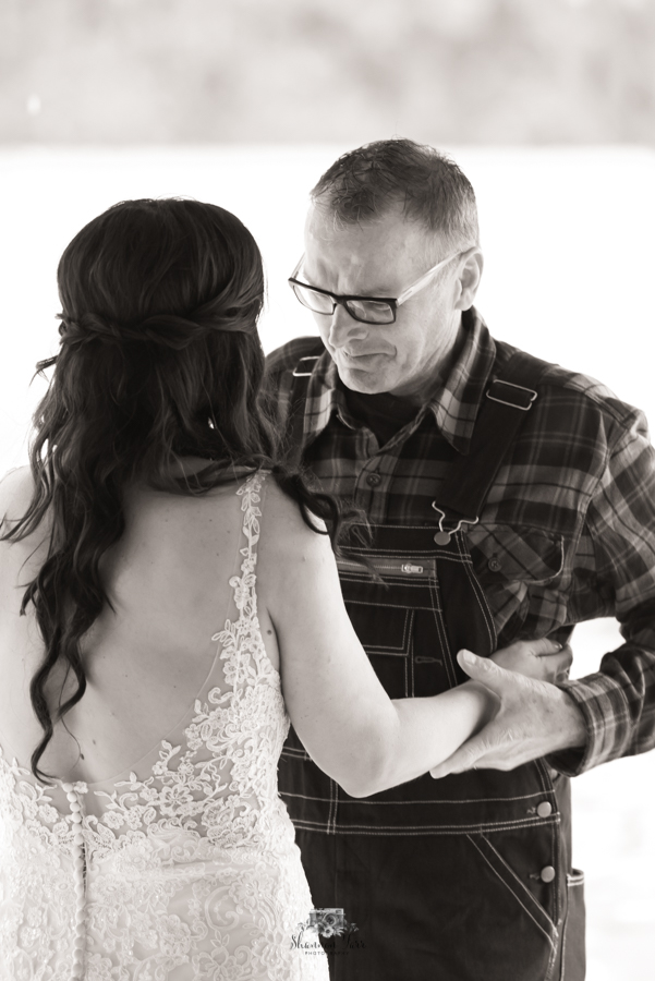 Vintage Fall Wedding Photography dad first look