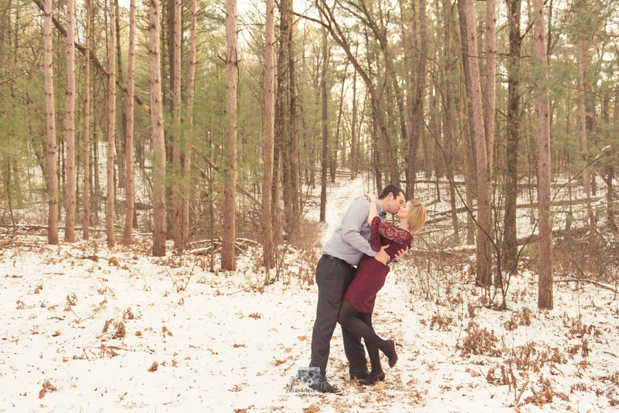 Couple engagement at Provin Trails in Grand Rapids