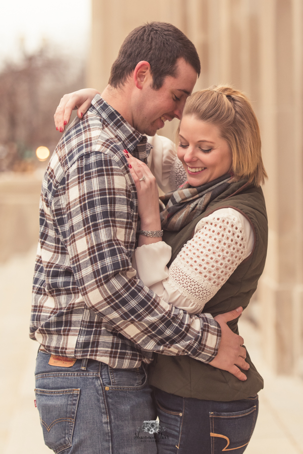 Couple engagement photography in downtown Grand Rapids