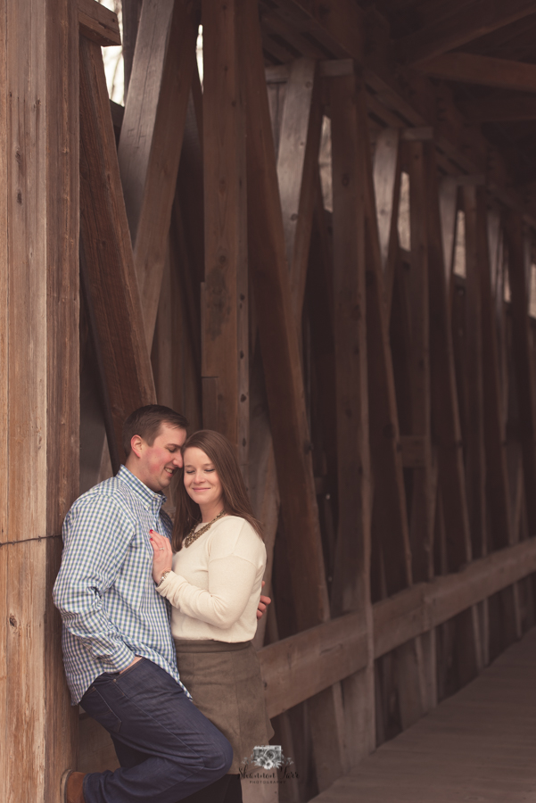 Couple engagement photography at Fallasburg Park in Lowell