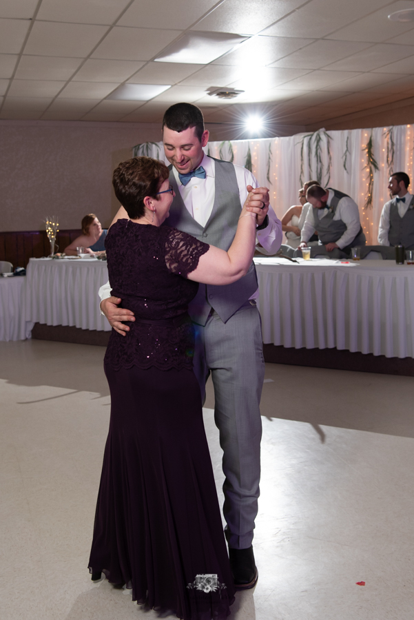 Mother-son wedding reception dance at Knights of Columbus