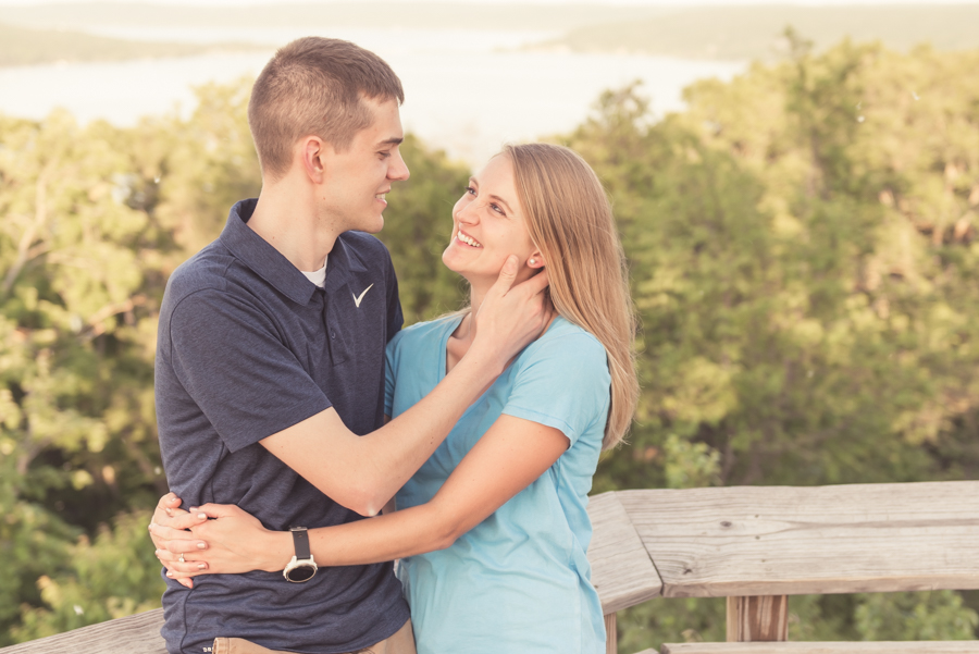 Couple engagement at Pierce Stocking Scenic Drive in Maple City, MI