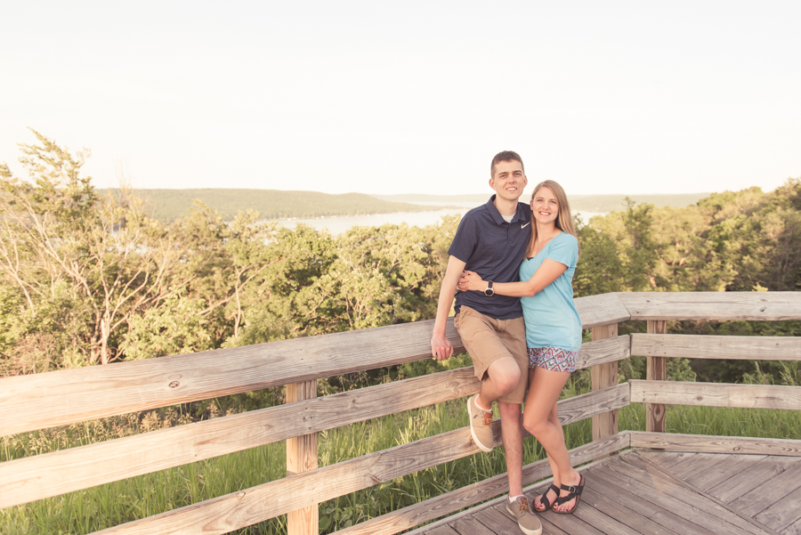 Couple engagement at Pierce Stocking Scenic Drive in Maple City, MI
