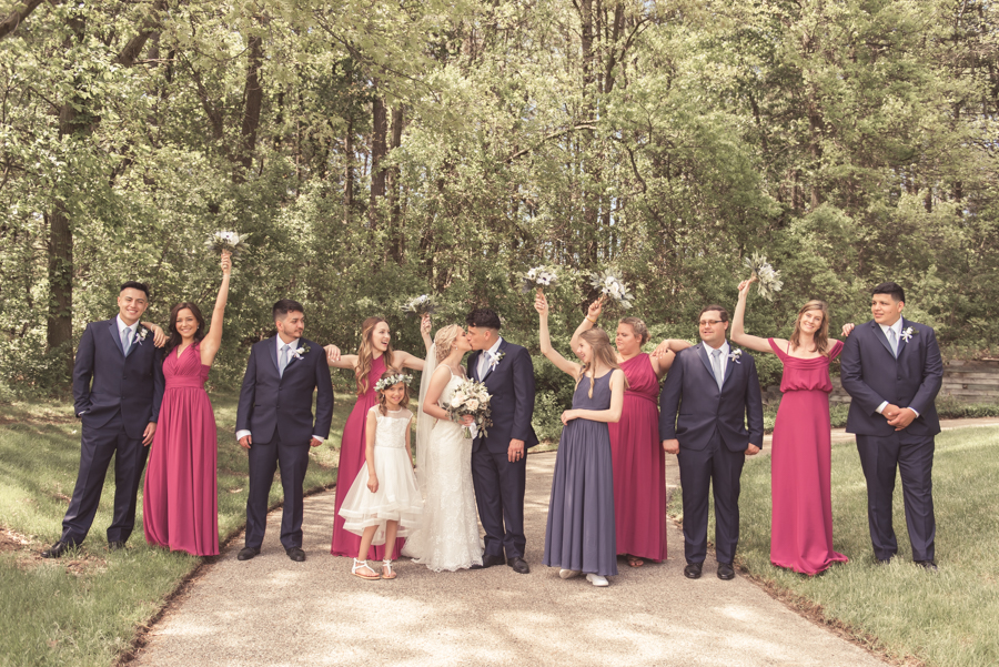 bridal party walking Kuyper College