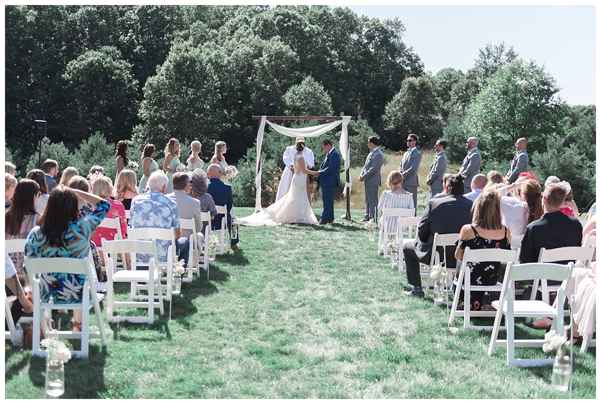 wedding ceremony at Iris Hills